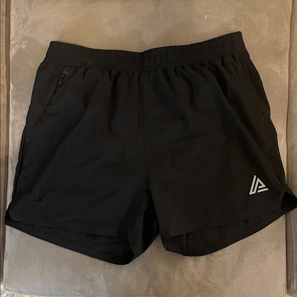 NWOT Athletegy Jet Black Quad 1.0 Workout Fitness Gym Shorts - Brief Liner